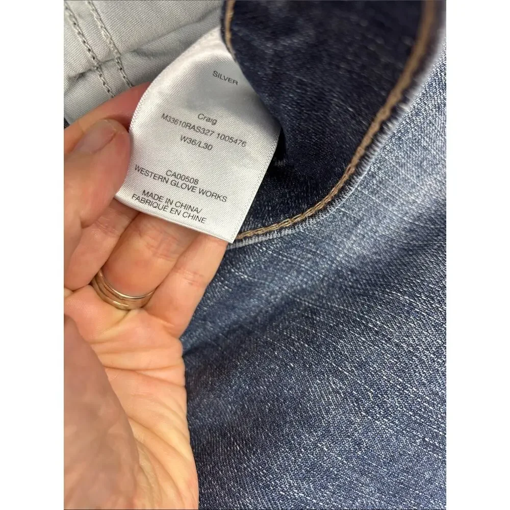 Silver Jeans Co Craig Men’s Relaxed Straight Leg Jeans W36 L30 Medium Wash Denim